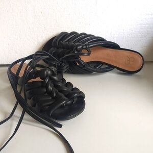 Anthropologie Black Grecian Sandals